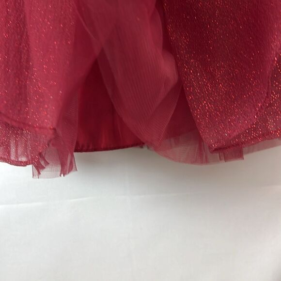 Pink Girls Couture Burgundy Glitter floral embellished Holiday Party Dress NWT 3 - Picture 7 of 15